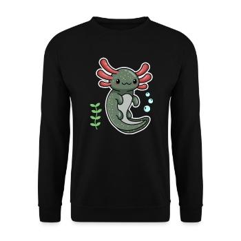 Enigma Axolotl Design for Axolotl Lovers - Unisex Sweatshirt - black - Front - Alina (178cm) & Michal (187cm)