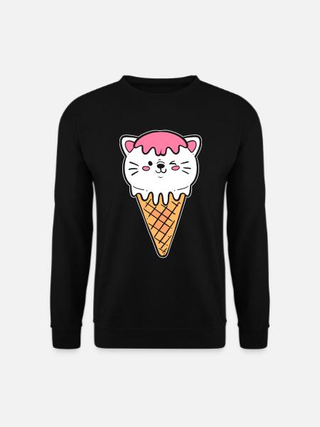 Eiscreme Katze Eiscreme -Kassierer - Unisex Pullover - Schwarz