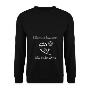 T-Shirt für Schwangere mit lustigem Spruch - Unisex Pullover - Schwarz - Vorne - Alina (178cm) & Michal (187cm)