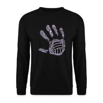 volleyball wasserball hand aufdruck 9_11 - Unisex Pullover - Schwarz - Vorne - Alina (178cm) & Michal (187cm)