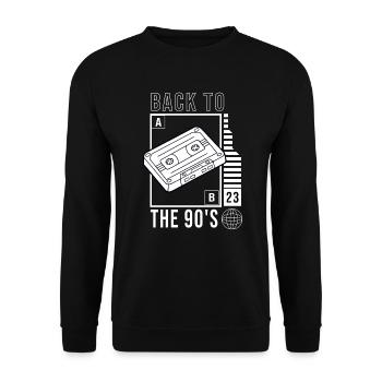 Retro 90s Back To The 90's - Unisex Sweatshirt - black - Front - Alina (178cm) & Michal (187cm)