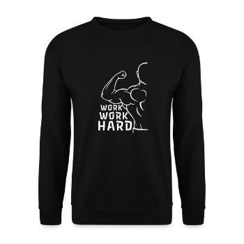 Training for blood circulation, so pump! - Unisex Sweatshirt - black - Front - Alina (178cm) & Michal (187cm)