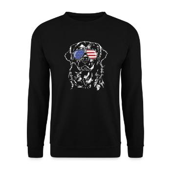 Golden Retriever America Flag Dogs Wilsigns - Unisex Sweatshirt - black - Front - Alina (178cm) & Michal (187cm)