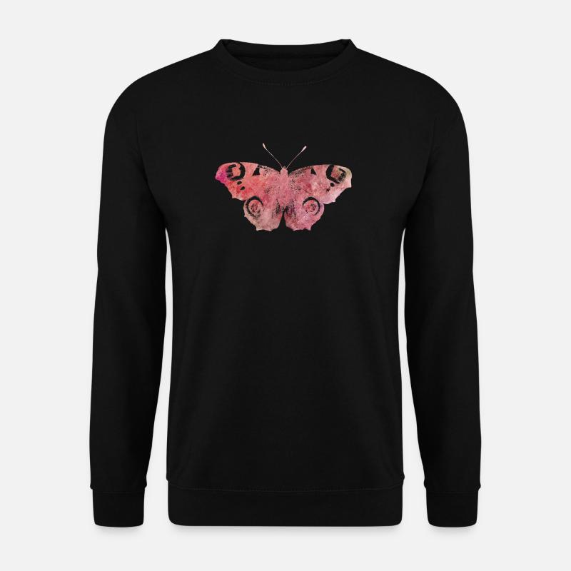 nice shirt butterfly pink vintage - Unisex Sweatshirt - black