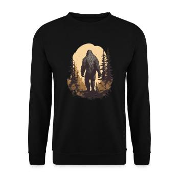 Kryptozoologie Sasquatch Folklore Vintage Bigfoot - Unisex Pullover - Schwarz - Vorne - Alina (178cm) & Michal (187cm)