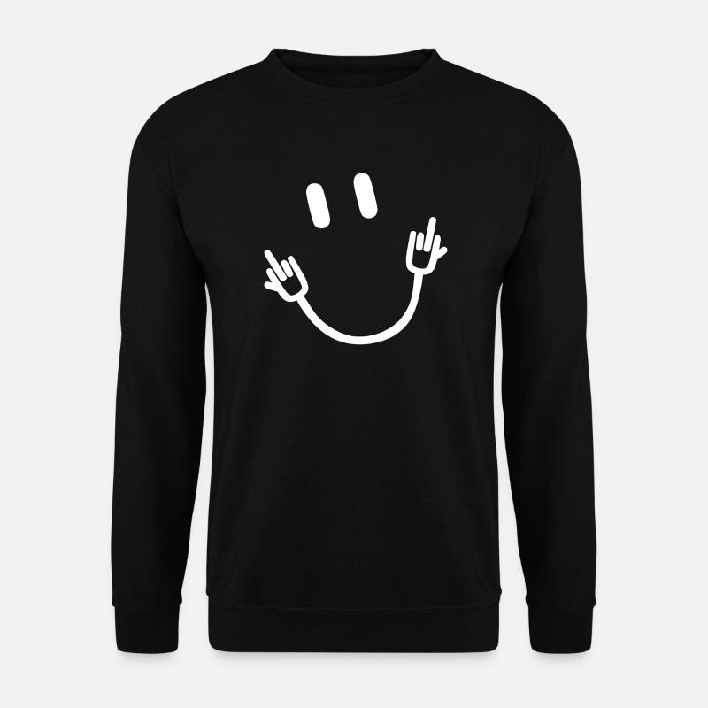 Smile Middle Finger - Unisex Sweatshirt - black