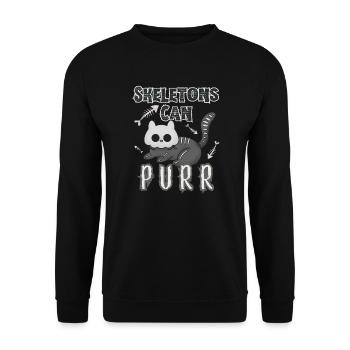 "Skeletons can purr", fun cute mummy cat - Unisex Sweatshirt - black - Front - Alina (178cm) & Michal (187cm)