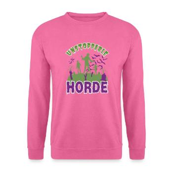 "Unstoppable Horde", Halloween Zombie Horde - Unisex Sweatshirt - pink - Front