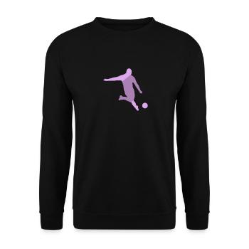 Joueur de football Joueur de football Coup de pied - Sweat-shirt Unisexe - noir - Devant - Alina (178cm) & Michal (187cm)