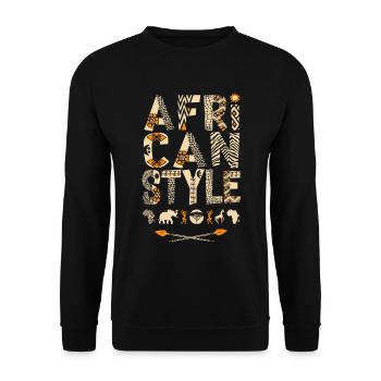 African Style - afrikanische Muster mode, Afrika - Unisex Pullover - Schwarz - Vorne - Alina (178cm) & Michal (187cm)