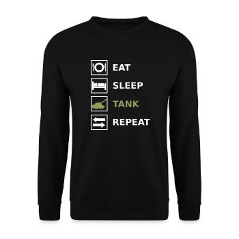 Manger Sleep Tank Repeat Tank Militaire - Sweat-shirt Unisexe - noir - Devant - Alina (178cm) & Michal (187cm)