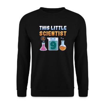 9th Birthday of Little Researcher Children 9 years old - Unisex Sweatshirt - black - Front - Alina (178cm) & Michal (187cm)