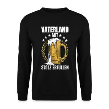 Vaterland mit Stolz erfüllen Geschenk - Unisex Pullover - Schwarz - Vorne - Alina (178cm) & Michal (187cm)