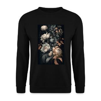 Cadeau de peinture de fleurs - Sweat-shirt Unisexe - noir - Devant - Alina (178cm) & Michal (187cm)