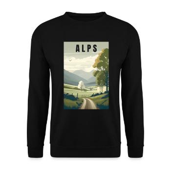 Alpine Nature minimalist gift - Unisex Sweatshirt - black - Front - Alina (178cm) & Michal (187cm)