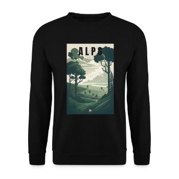 Alpes randonnée Nature Montagnes Cadeau - Sweat-shirt Unisexe - noir - Devant - Alina (178cm) & Michal (187cm)