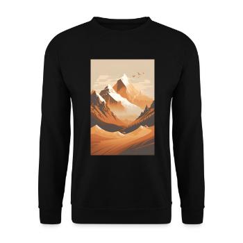 Randonnée en montagne nature cadeau minimaliste - Sweat-shirt Unisexe - noir - Devant - Alina (178cm) & Michal (187cm)