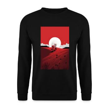 Cadeau de randonnée nature minimaliste - Sweat-shirt Unisexe - noir - Devant - Alina (178cm) & Michal (187cm)