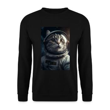 Cadeau d’astronaute chat - Sweat-shirt Unisexe - noir - Devant - Alina (178cm) & Michal (187cm)
