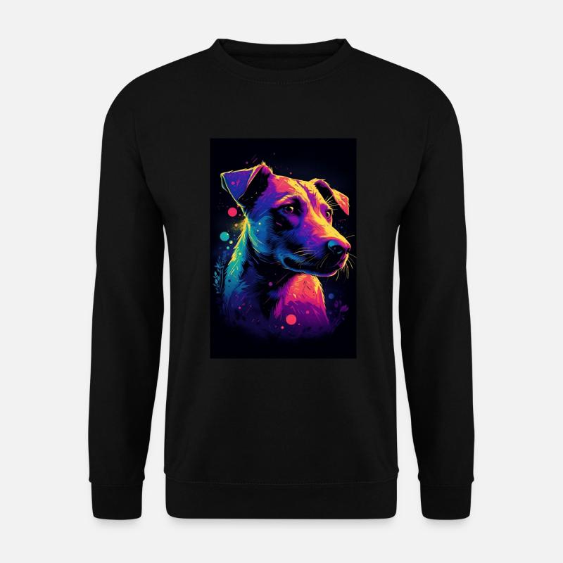 Jack Russell Terrier Synthwave Gift - Unisex Sweatshirt - black