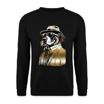 No excuse Gangster Dog no excuses gold - Unisex Sweatshirt - black - Front - Alina (178cm) & Michal (187cm)