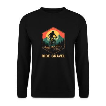Aventure en vélo de gravier | Vélo de route et cyclo-cross Offro - Sweat-shirt Unisexe - noir - Devant - Alina (178cm) & Michal (187cm)