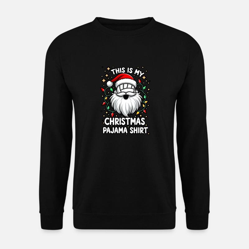 Volleyball Mit Mütze Weihnachten Pajama Frauen - Unisex Pullover - Schwarz