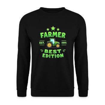 For Farmers - Farmer Lifestyle - Unisex Sweatshirt - black - Front - Alina (178cm) & Michal (187cm)