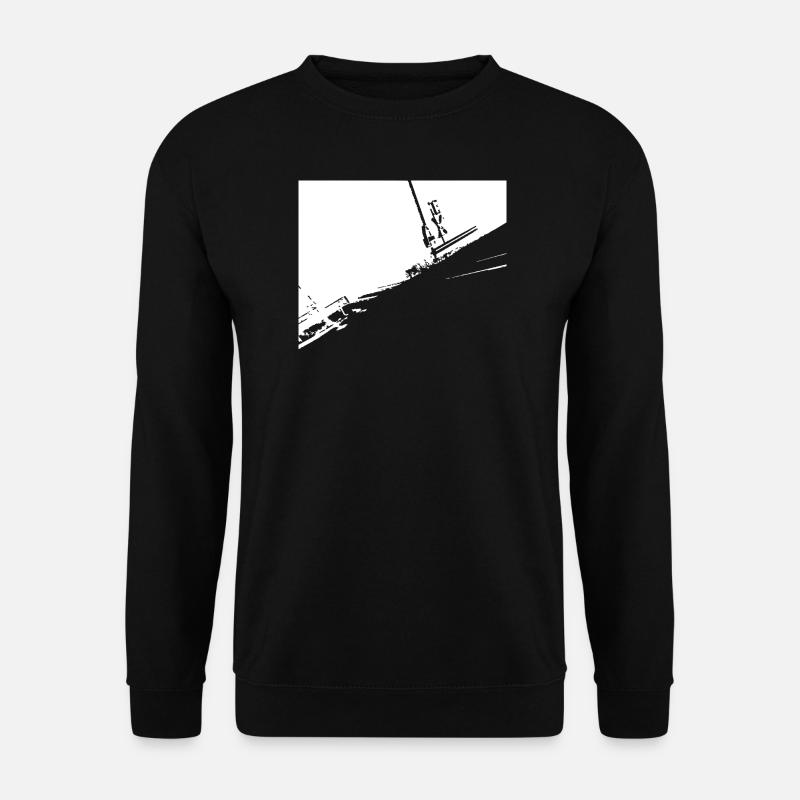 Level crossing road landscape - Unisex Sweatshirt - black