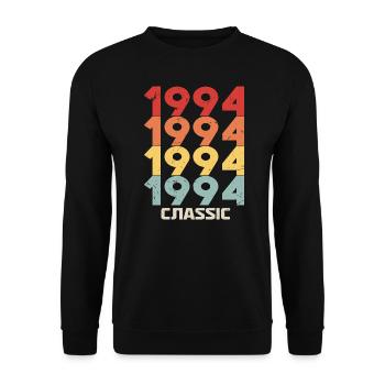 1994 Anniversaire dans le style vintage classique 1994 - Sweat-shirt Unisexe - noir - Devant - Alina (178cm) & Michal (187cm)