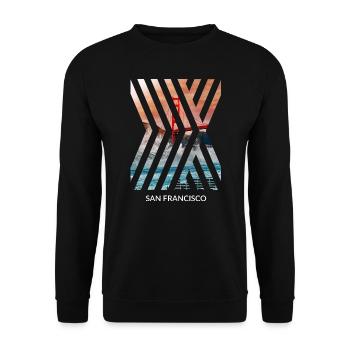 San Francisco Golden Gate Bridge Vacation America U.S. - Unisex Sweatshirt - black - Front - Alina (178cm) & Michal (187cm)