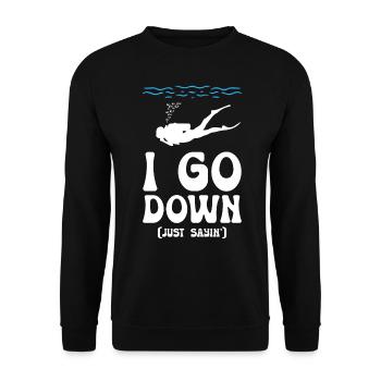I go Down Funny Diving - Unisex Sweatshirt - black - Front - Alina (178cm) & Michal (187cm)