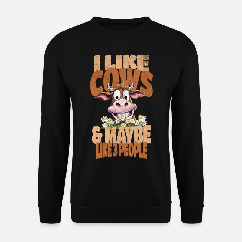 Cow Cows Funny Saying - Unisex Sweatshirt - black