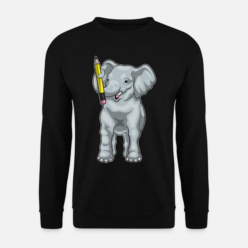 Elephant Student Pencil School - Unisex Sweatshirt - black