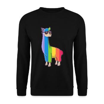 Gay Pride Alpaka LGBT - Unisex Pullover - Schwarz - Vorne - Alina (178cm) & Michal (187cm)