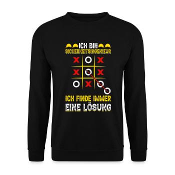 Lustiges Geschenk Sicherheitsingenieur - Unisex Pullover - Schwarz - Vorne - Alina (178cm) & Michal (187cm)