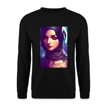 Cyber Goth Woman Future Technology Science - Unisex Sweatshirt - black - Front - Alina (178cm) & Michal (187cm)