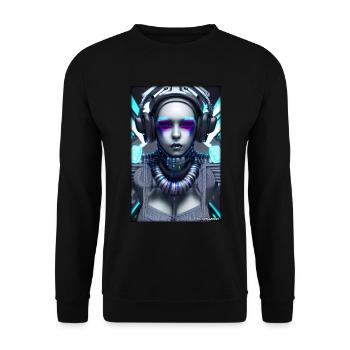 Cyber Goth Woman Future Technology Science - Unisex Sweatshirt - black - Front - Alina (178cm) & Michal (187cm)