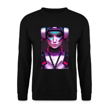 Cyber Goth Woman Future Technology Science - Unisex Sweatshirt - black - Front - Alina (178cm) & Michal (187cm)