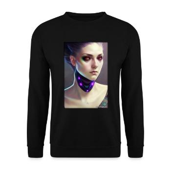 Cyber Goth Woman Future Technology Science - Unisex Sweatshirt - black - Front - Alina (178cm) & Michal (187cm)