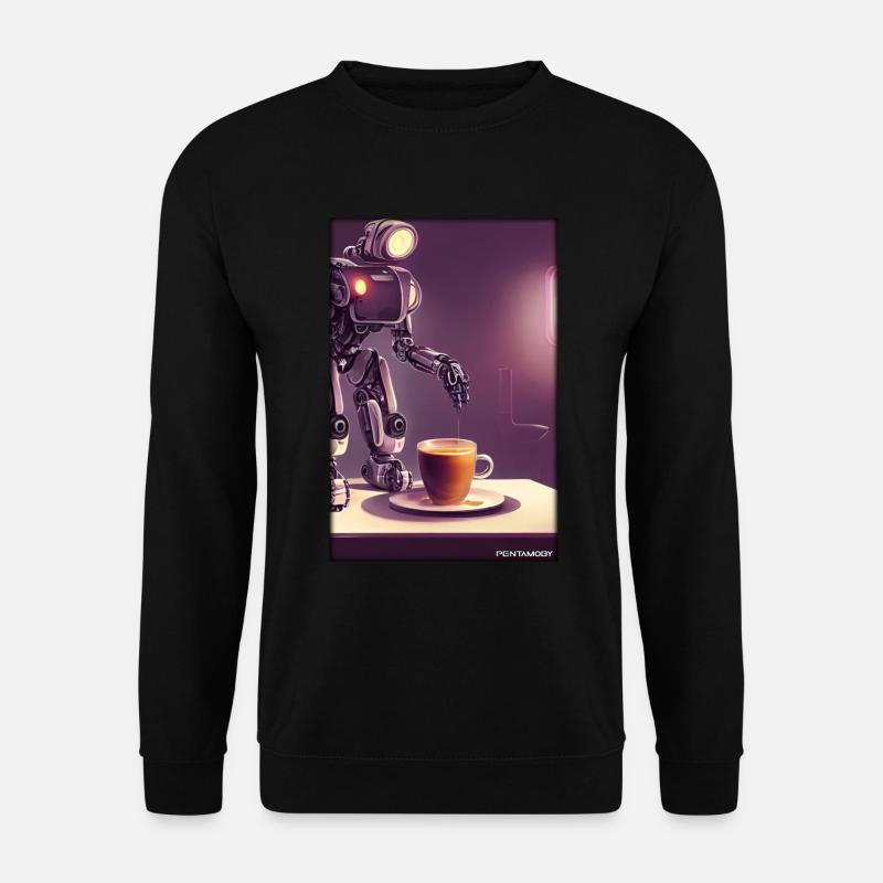 Robot Coffee Future Science Machine - Sweat-shirt Unisexe - noir