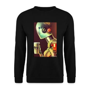 Roboter Kaffee Zukunft Wissenschaft Maschine - Unisex Pullover - Schwarz - Vorne - Alina (178cm) & Michal (187cm)