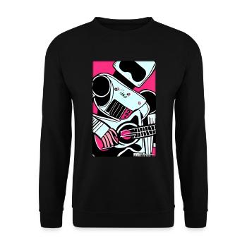 Robot Guitare Guitariste Future Musicien - Sweat-shirt Unisexe - noir - Devant - Alina (178cm) & Michal (187cm)