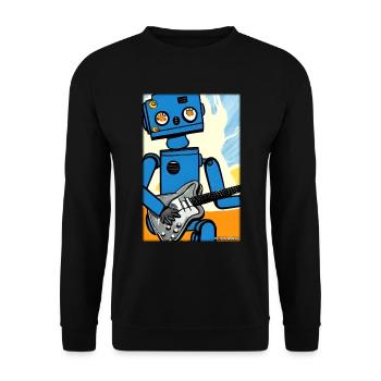 Roboter Gitarre Gitarrist Zukunft Musik Comic - Unisex Pullover - Schwarz - Vorne - Alina (178cm) & Michal (187cm)