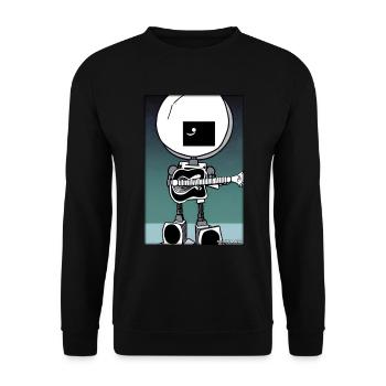 Roboter Gitarre Gitarrist Zukunft Musik Comic - Unisex Pullover - Schwarz - Vorne - Alina (178cm) & Michal (187cm)