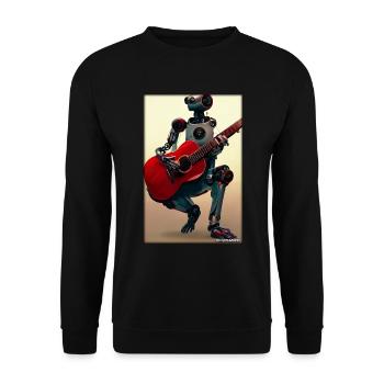 Roboter Gitarre Gitarrist Zukunft Musik Musiker - Unisex Pullover - Schwarz - Vorne - Alina (178cm) & Michal (187cm)