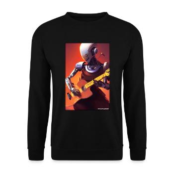 Robot Guitar Guitarist Future Music Musician - Unisex Sweatshirt - black - Front - Alina (178cm) & Michal (187cm)