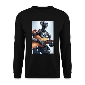 Robot Guitare Guitariste Future Musicien - Sweat-shirt Unisexe - noir - Devant - Alina (178cm) & Michal (187cm)
