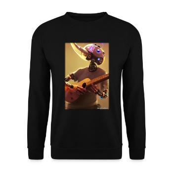 Robot Guitar Guitarist Future Music Musician - Unisex Sweatshirt - black - Front - Alina (178cm) & Michal (187cm)