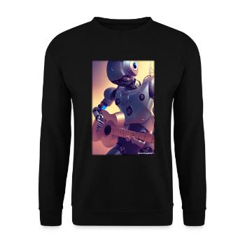 Robot Guitar Guitarist Future Music Musician - Unisex Sweatshirt - black - Front - Alina (178cm) & Michal (187cm)